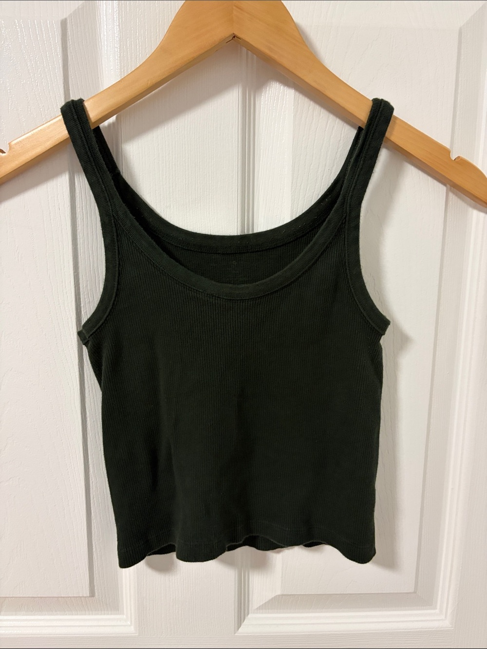 Brandy Melville Dark Green Ribbed Tank Top